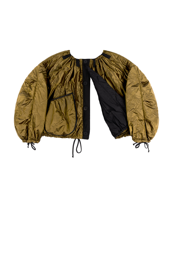 Parachute Quilted Bomber - Antique Gold / Black - Layer 6