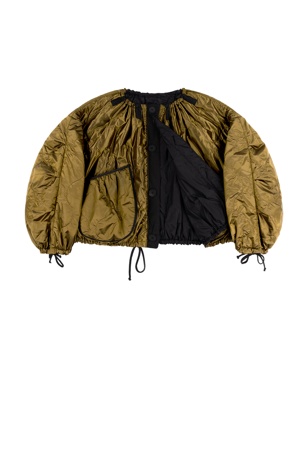 Parachute Quilted Bomber - Antique Gold / Black - Layer 1