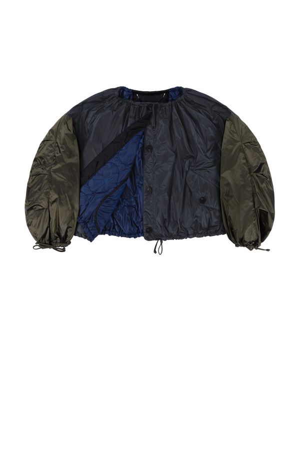 Parachute Quilted Bomber - Bright Navy / Midnight & Dark Olive - Layer 1