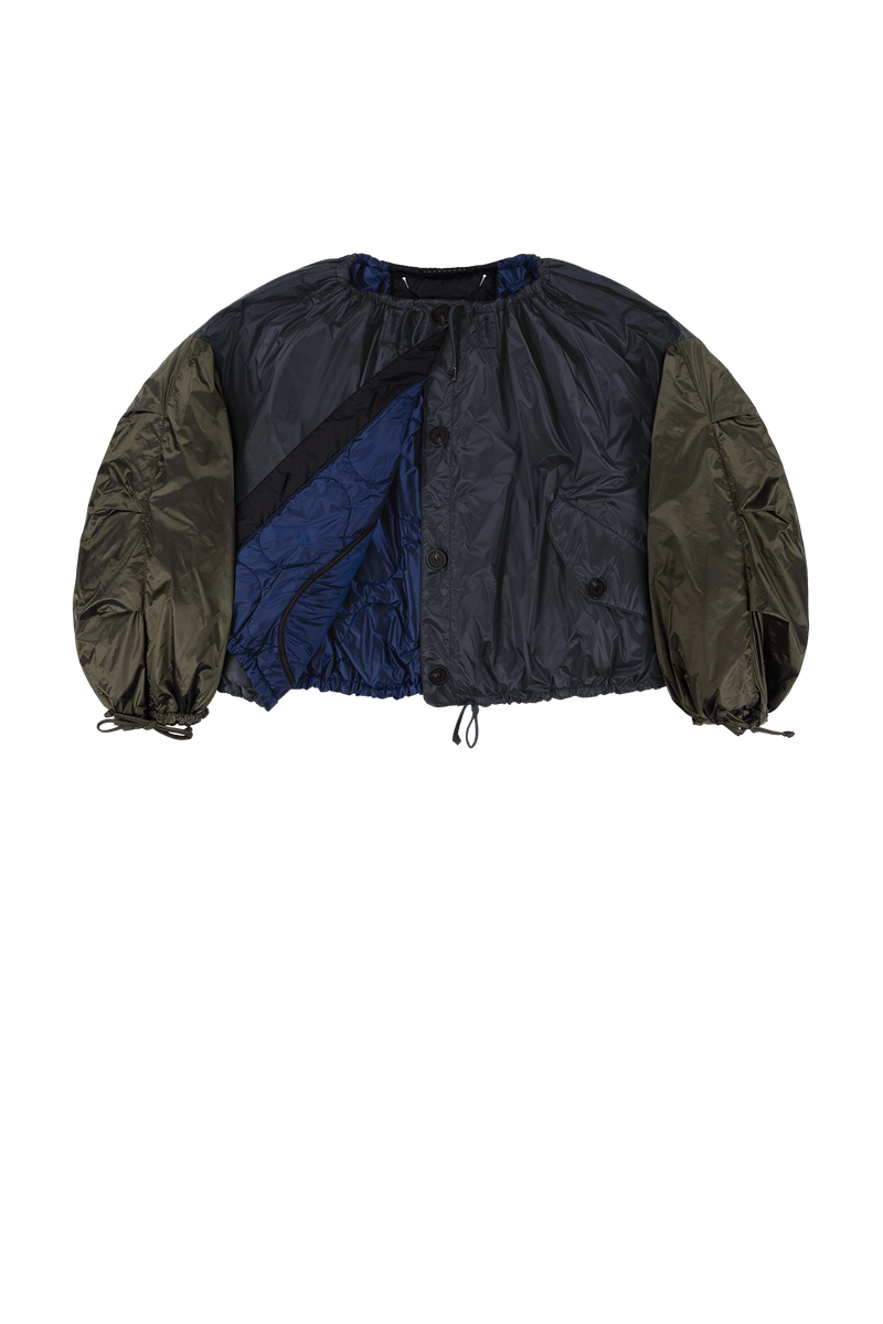 Parachute Quilted Bomber - Bright Navy / Midnight & Dark Olive - Layer 1