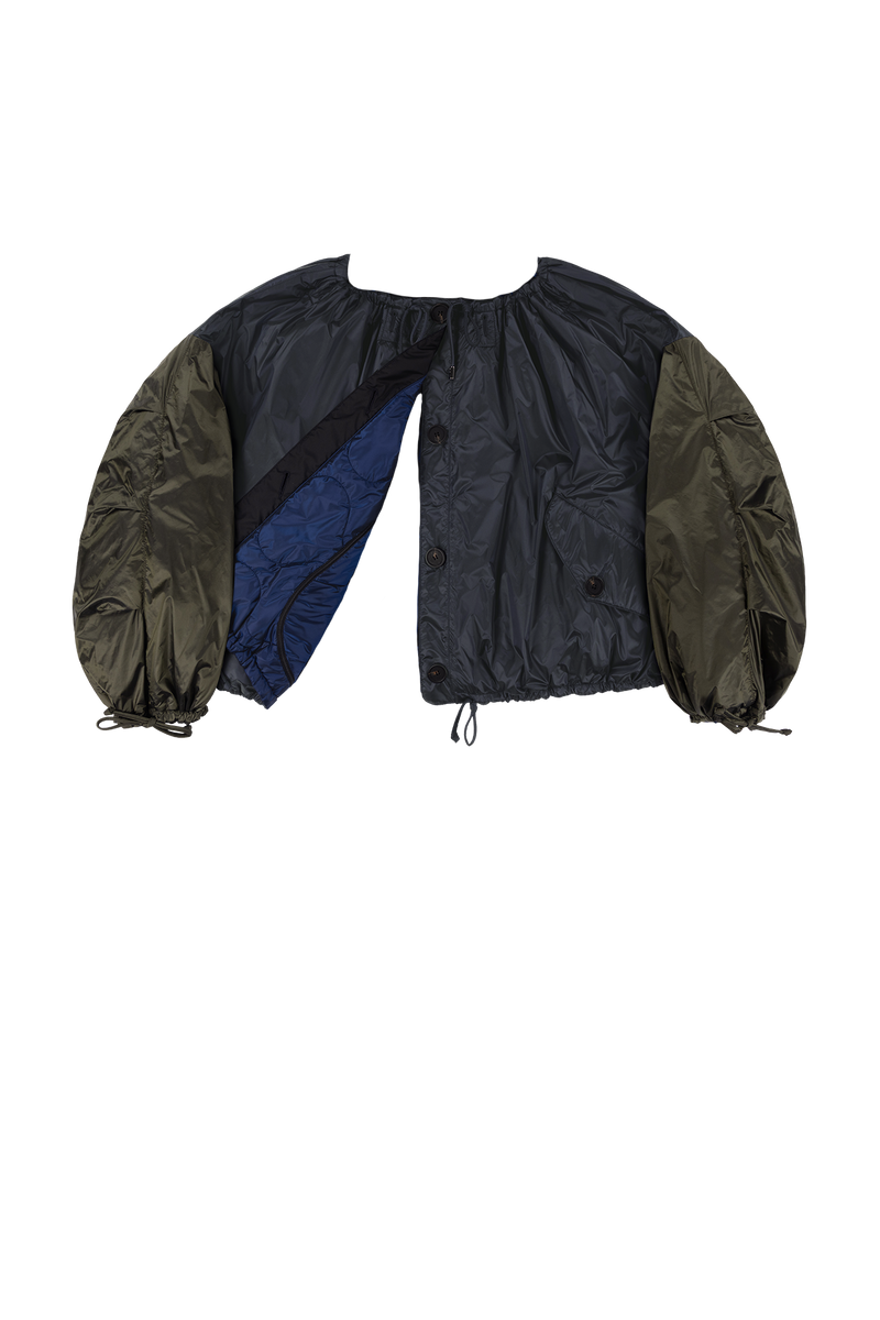 Parachute Quilted Bomber - Bright Navy / Midnight & Dark Olive - Layer 6