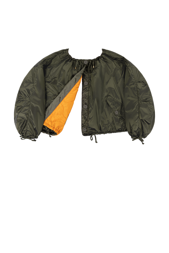 Parachute Quilted Bomber - Clementine / Dark Olive - Layer 6