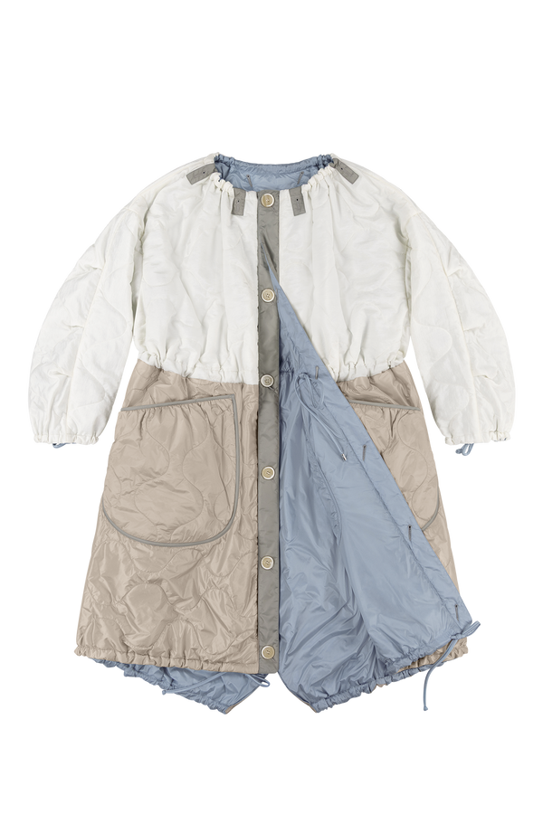 Parachute Quilted Parka - White / Glacier Blue - Layer 1