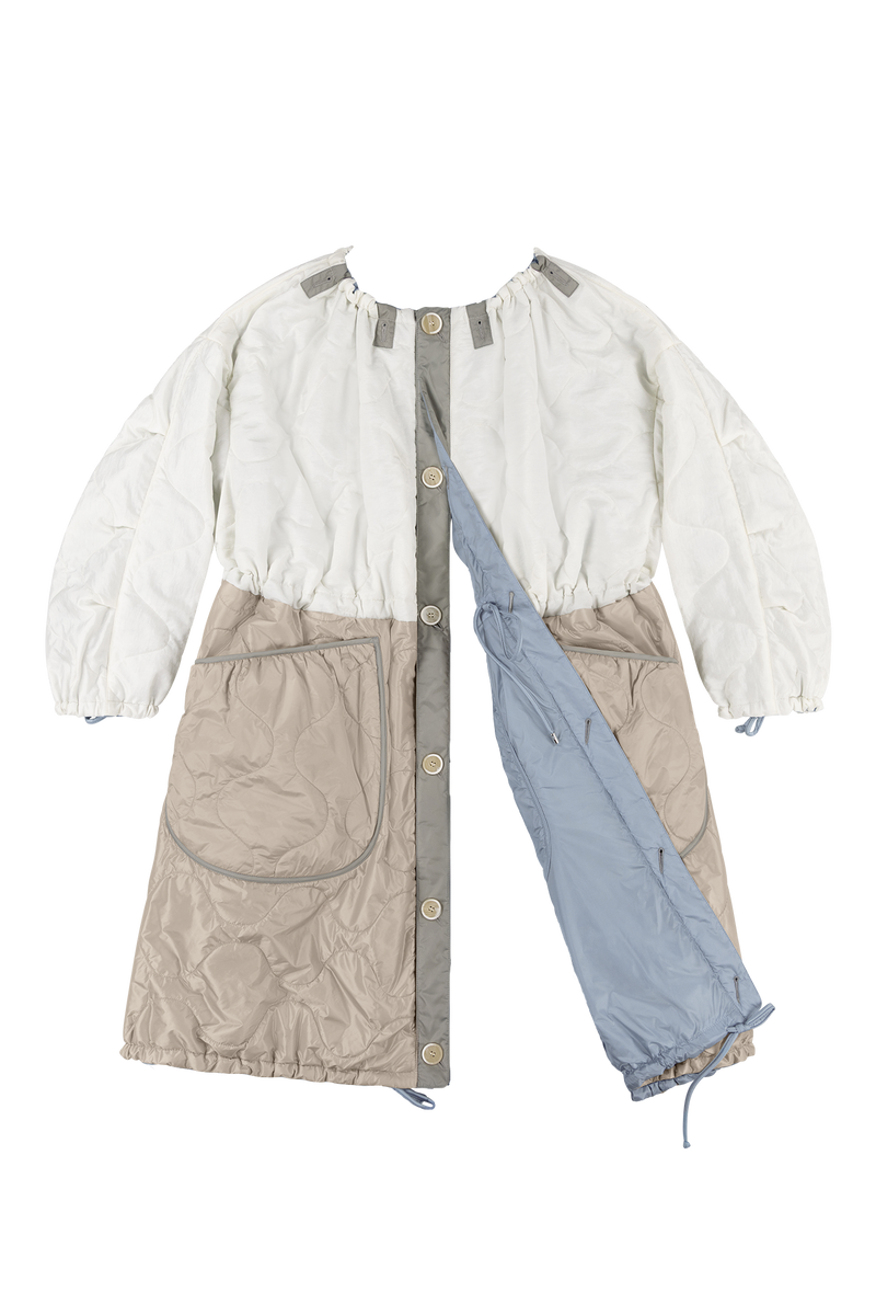 Parachute Quilted Parka - White / Glacier Blue - Layer 6