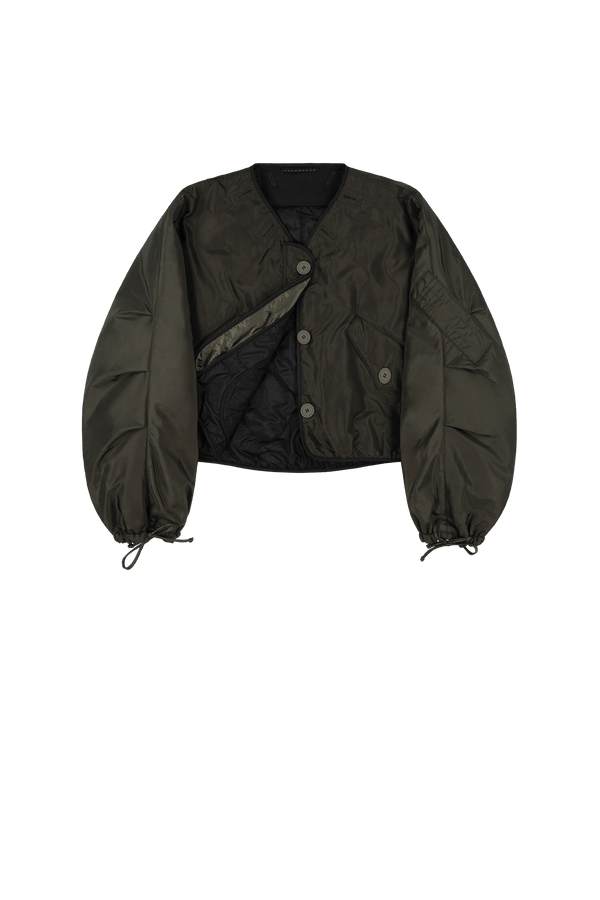Parachute Silk Nylon Lattice Bomber - Olive / Black - Layer 1