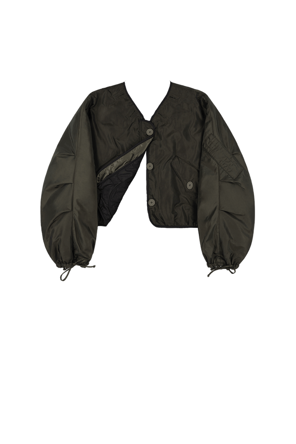 Parachute Silk Nylon Lattice Bomber - Olive / Black - Layer 6