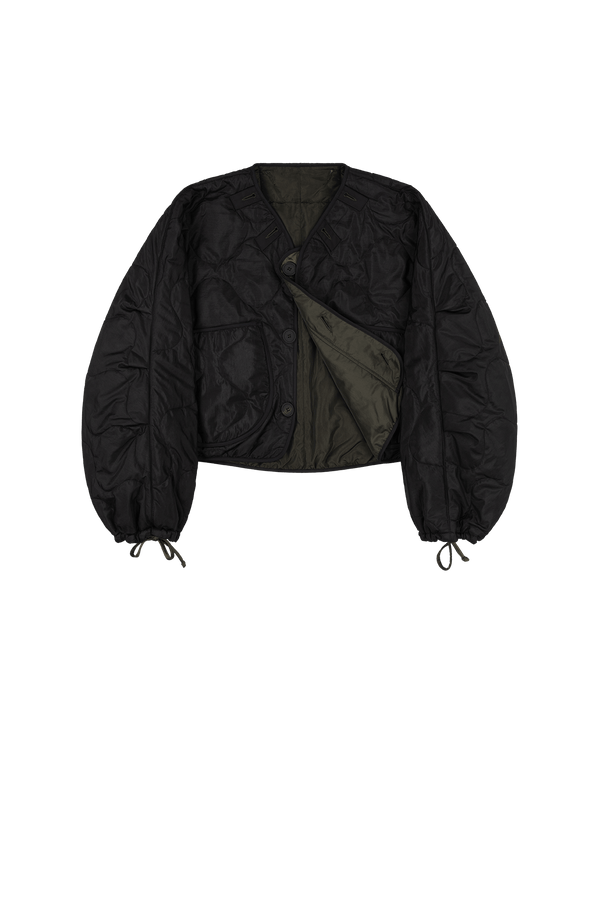 Parachute Silk Nylon Lattice Bomber - Olive / Black - Layer 1
