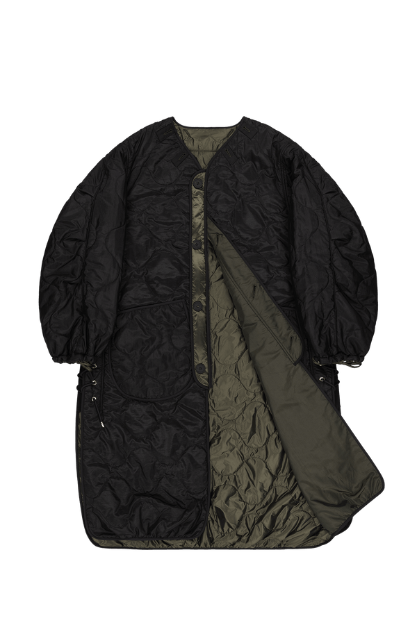 Parachute Silk Nylon Lattice Parka - Olive / Black - Layer 1