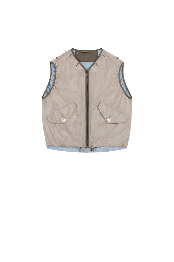 Parachute Silk Nylon Vest - Dove Grey / Sky Blue - Layer 2