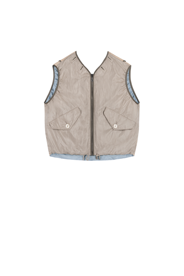 Parachute Silk Nylon Vest - Dove Grey / Sky Blue - Layer 5