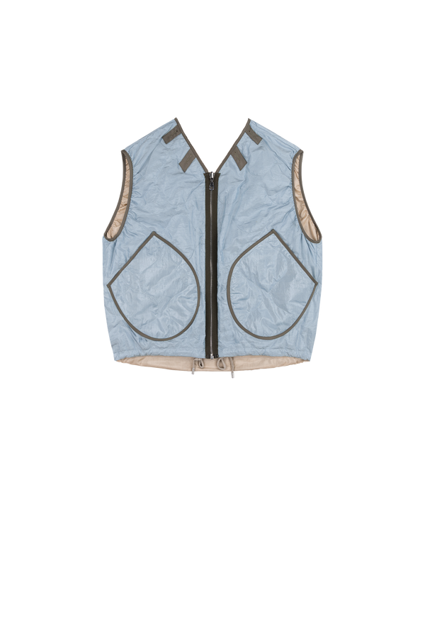 Parachute Silk Nylon Vest - Dove Grey / Sky Blue - Layer 5