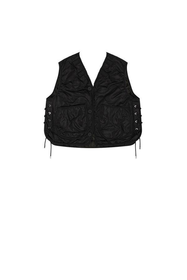 Parachute Silk Nylon Lattice Vest - Olive / Black - Layer 6