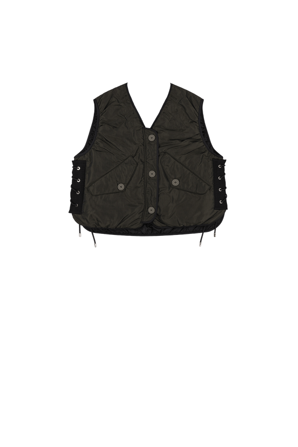 Parachute Silk Nylon Lattice Vest - Olive / Black - Layer 6