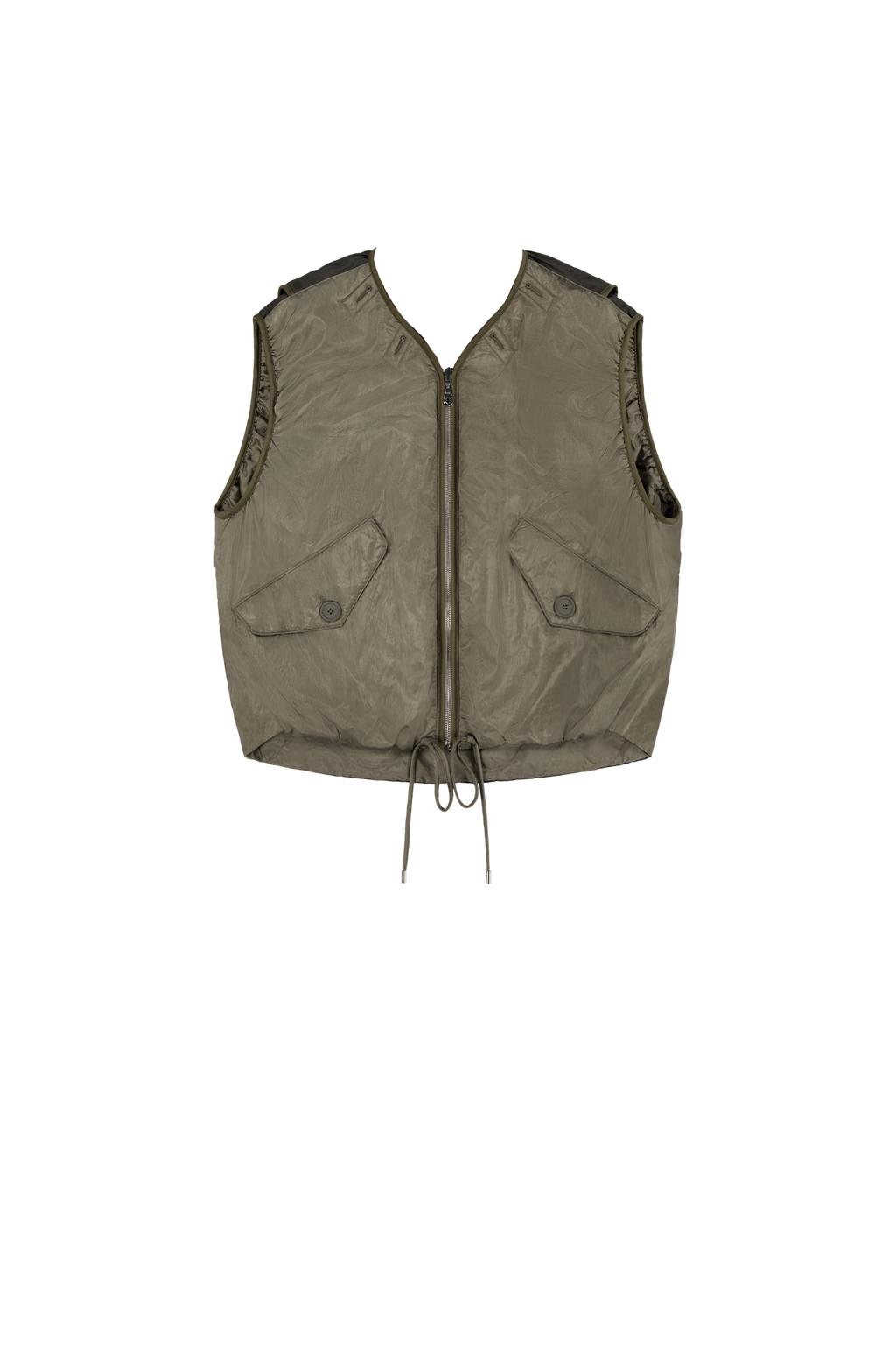 Parachute Silk Nylon Vest - Pale Olive / Oyster - Layer 5