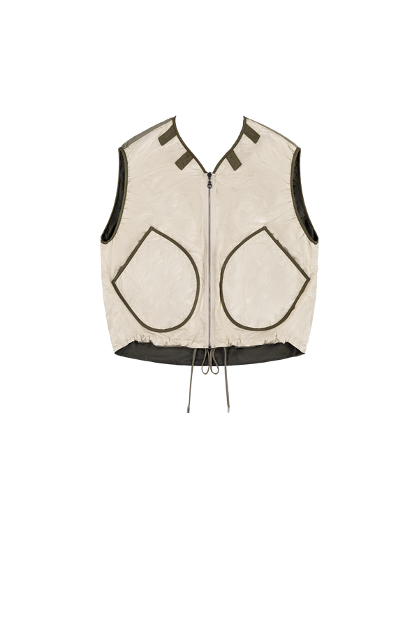 Parachute Silk Nylon Vest - Pale Olive / Oyster - Layer 5