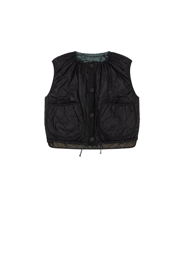 Parachute Quilted Vest - Black / Mineral Green - Layer 2