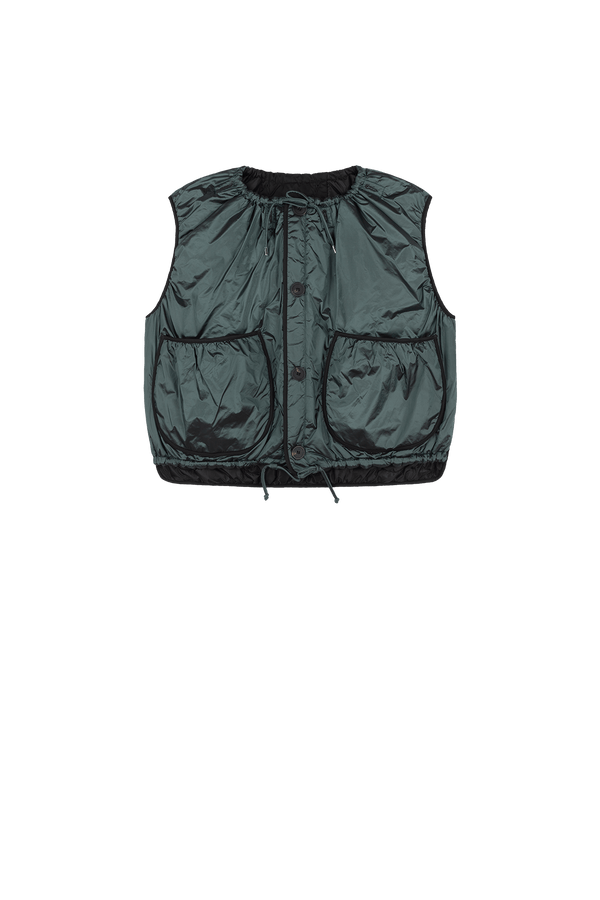Parachute Quilted Vest - Black / Mineral Green - Layer 2