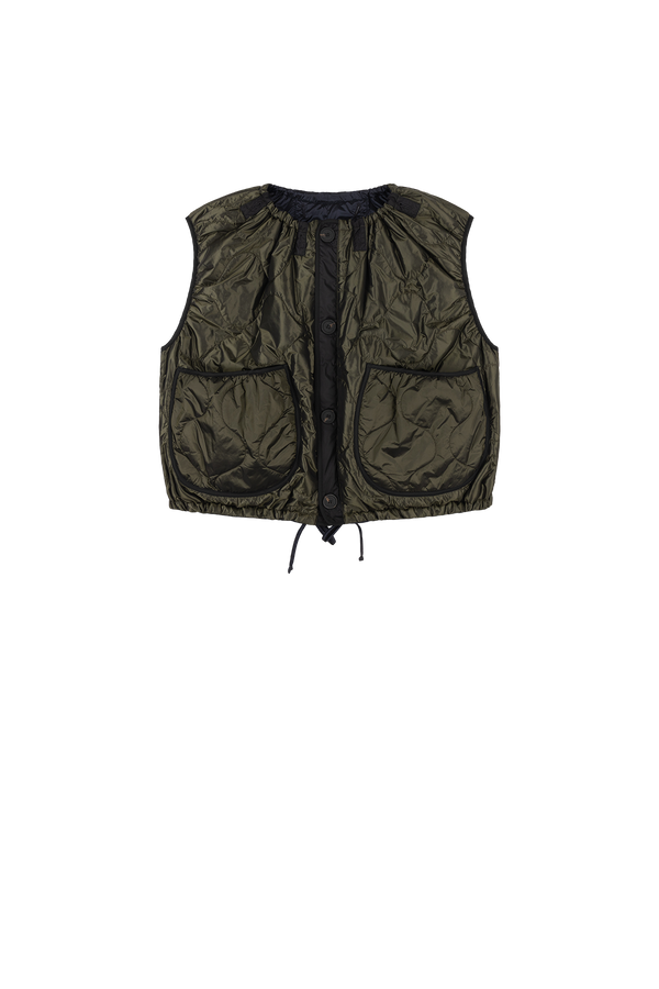 Parachute Quilted Vest - Dark Olive / Midnight - Layer 2
