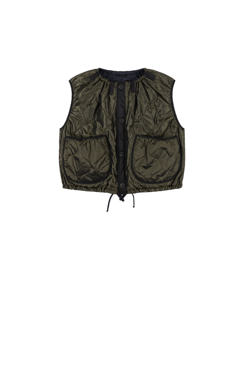 Parachute Quilted Vest - Dark Olive / Midnight - Layer 2