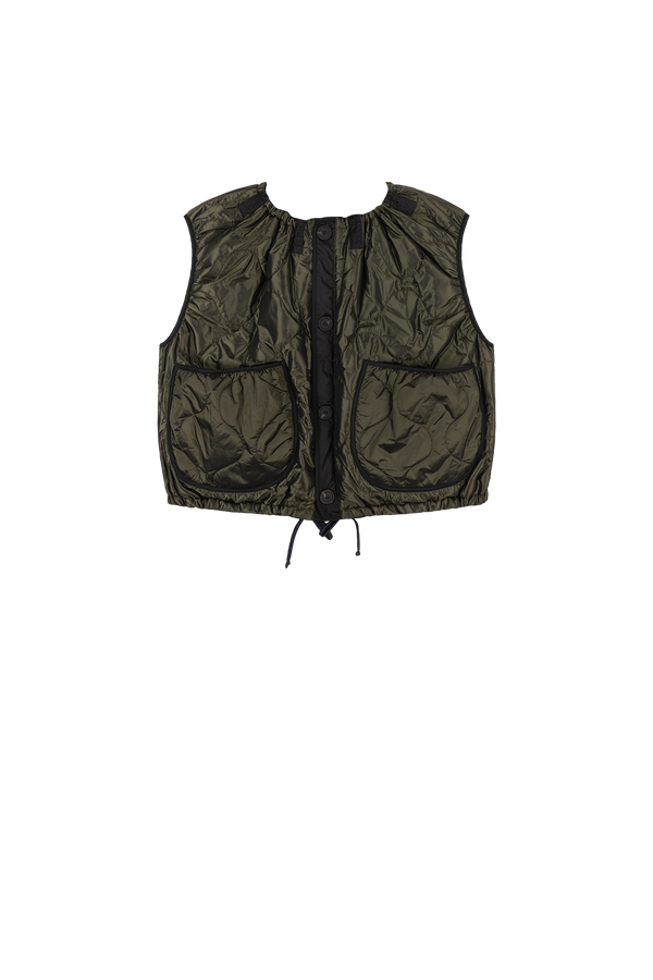 Parachute Quilted Vest - Dark Olive / Midnight - Layer 5