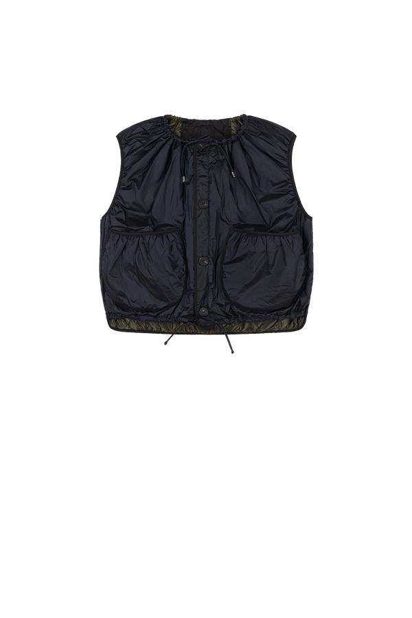 Parachute Quilted Vest - Dark Olive / Midnight - Layer 2