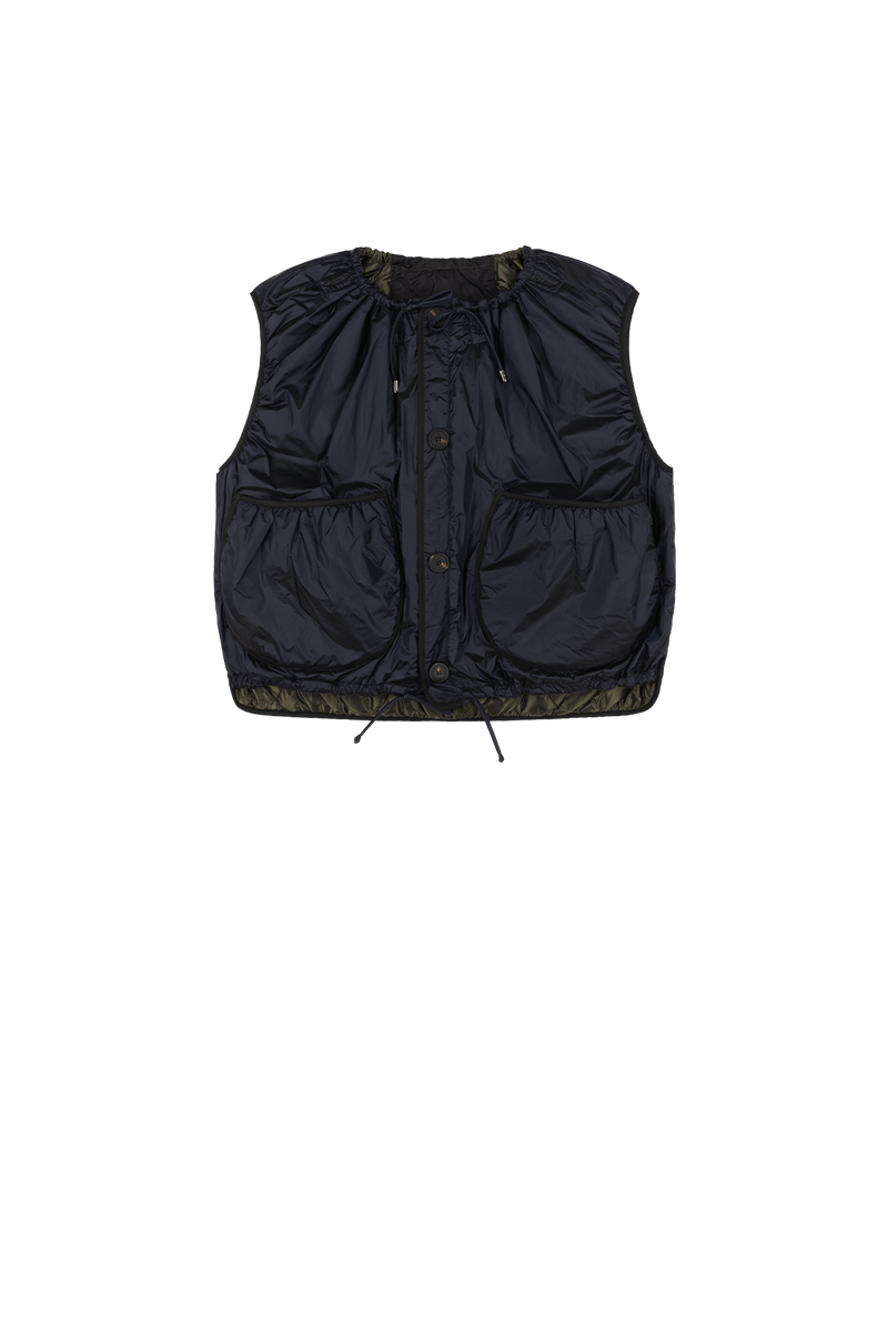 Parachute Quilted Vest - Dark Olive / Midnight - Layer 2