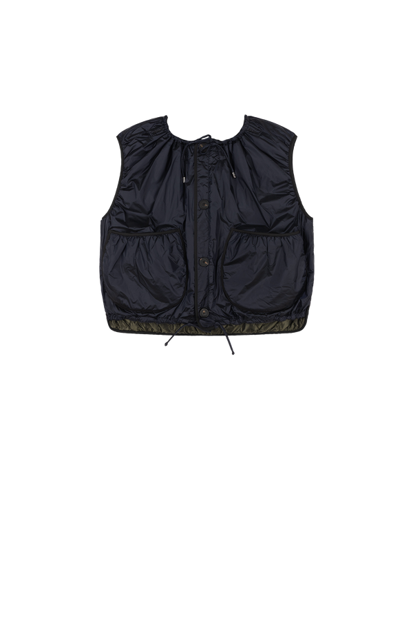 Parachute Quilted Vest - Dark Olive / Midnight - Layer 5