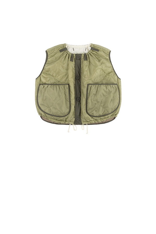 Parachute Quilted Vest - Pale Sage / White - Layer 2
