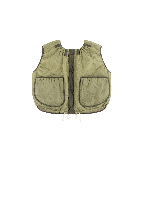 Parachute Quilted Vest - Pale Sage / White - Layer 5