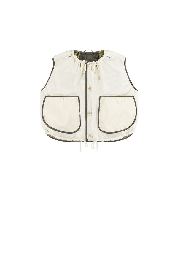 Parachute Quilted Vest - Pale Sage / White - Layer 2