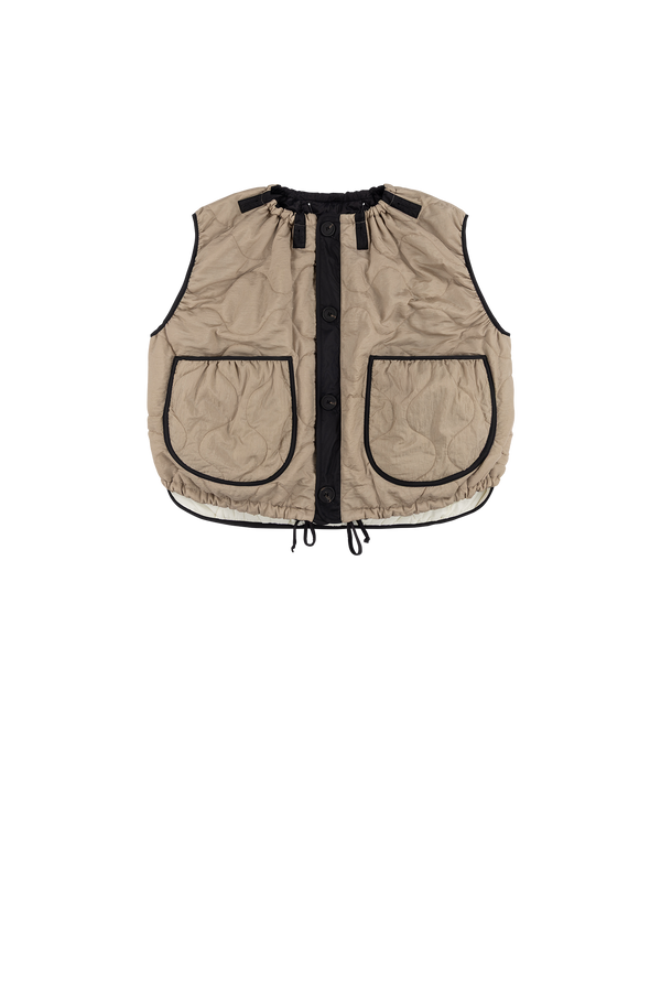 Parachute Quilted Vest - Stone / Black - Layer 2