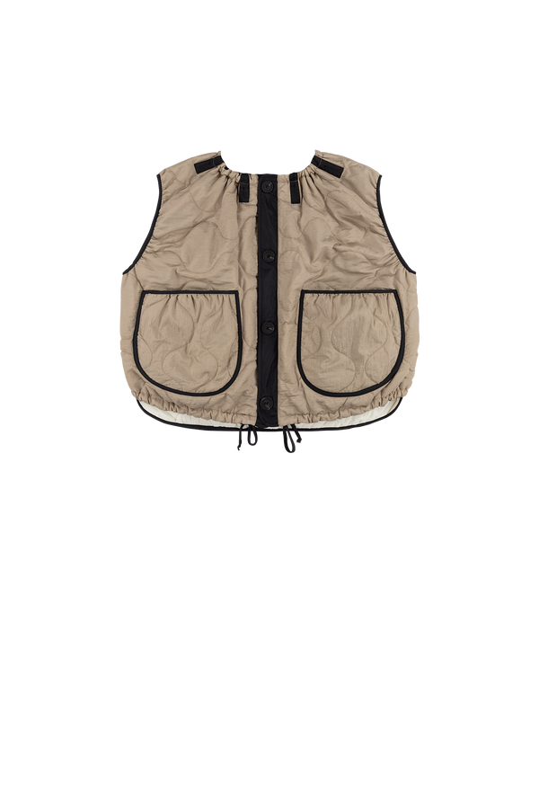 Parachute Quilted Vest - Stone / Black - Layer 5