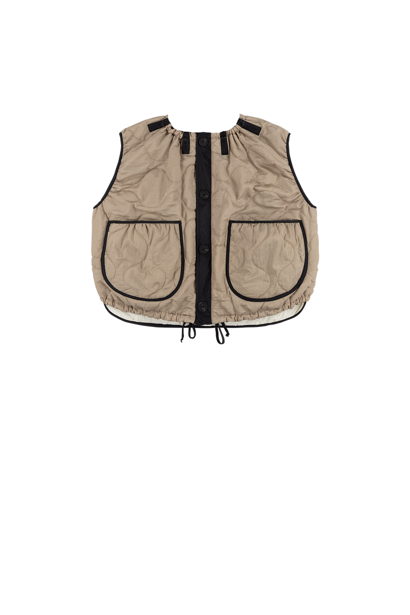 Parachute Quilted Vest - Stone / Black - Layer 5