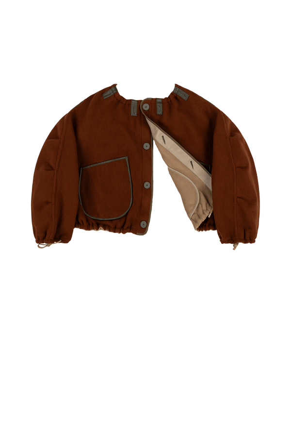Parachute Wool Cashmere Bomber - Camel / Sienna - Layer 6