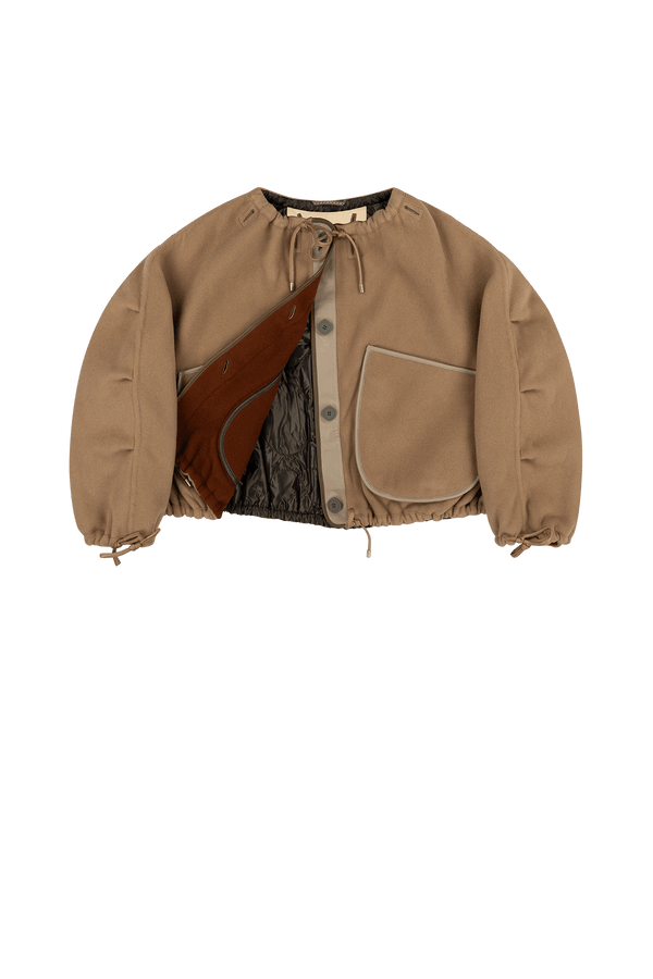 Parachute Wool Cashmere Bomber - Camel / Sienna - Layer 1