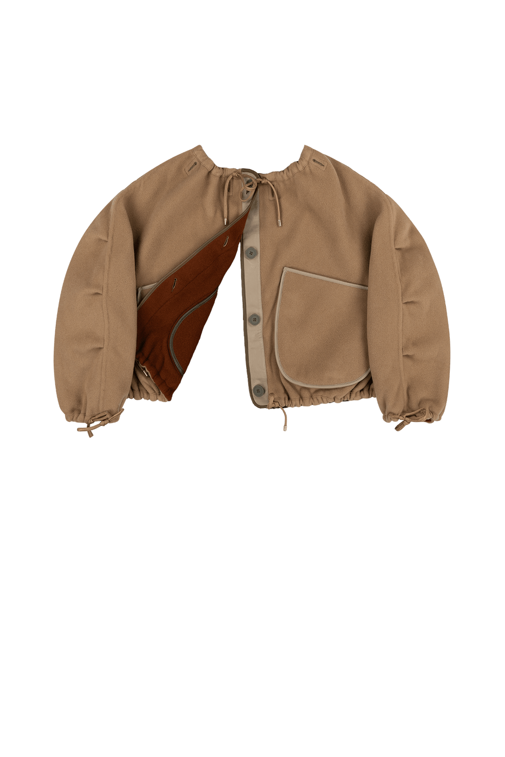 Parachute Wool Cashmere Bomber - Camel / Sienna - Layer 6