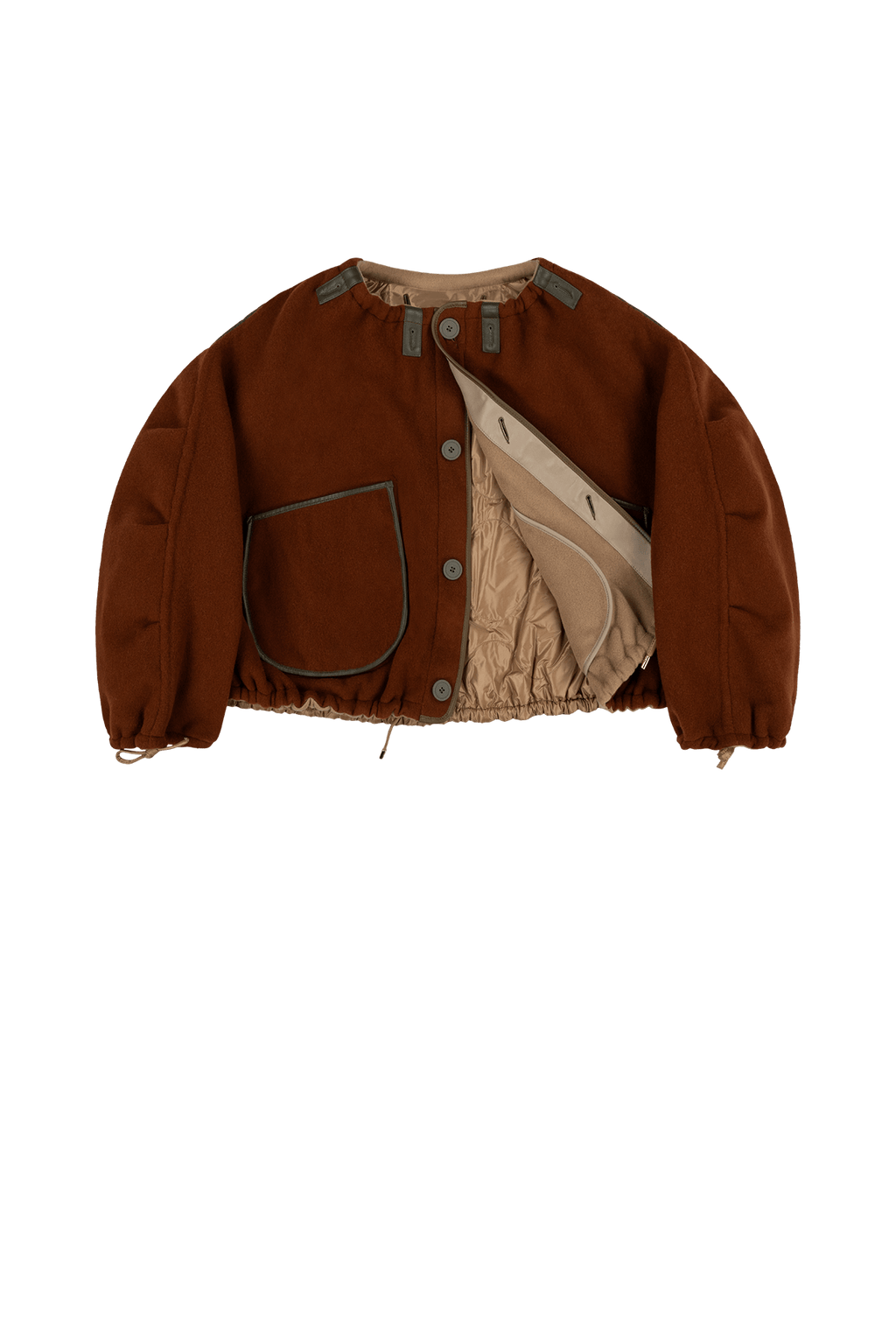 Parachute Wool Cashmere Bomber - Camel / Sienna - Layer 1