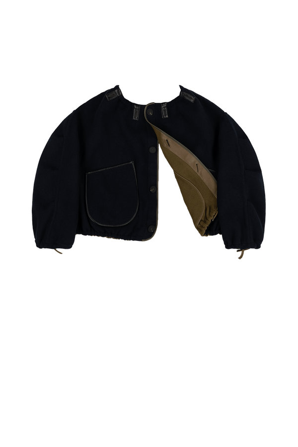 Parachute Wool Cashmere Bomber - Olive / Navy - Layer 6