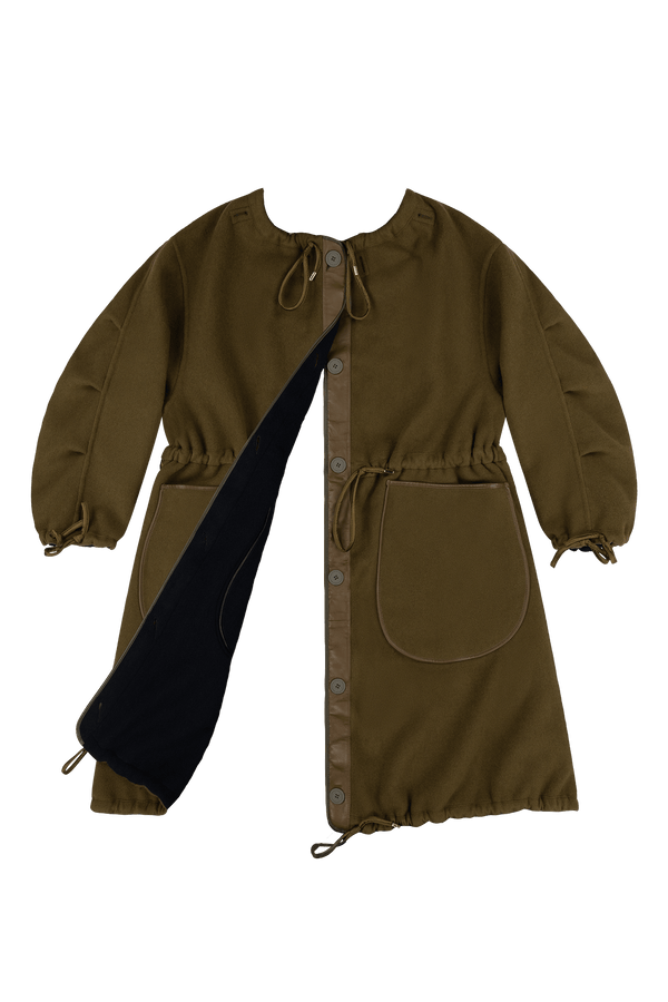 Parachute Wool Cashmere Parka - Olive / Navy - Layer 6