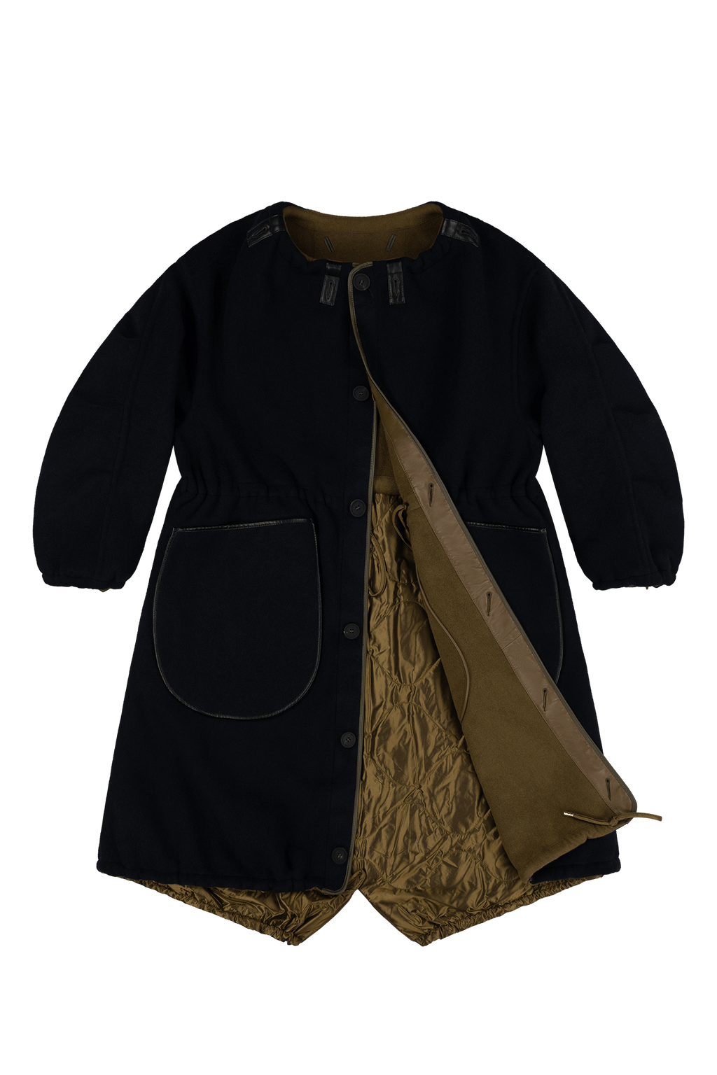 Parachute Wool Cashmere Parka - Olive / Navy - Layer 1