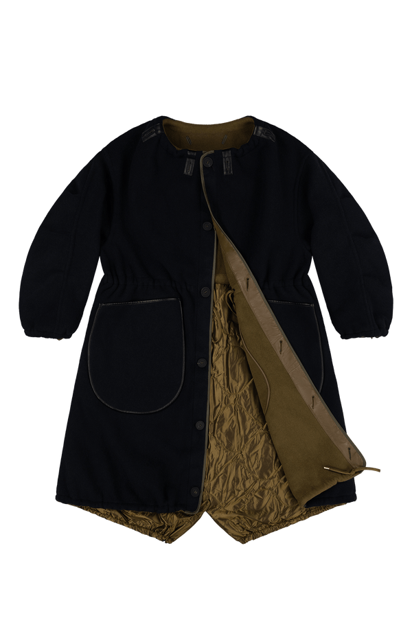 Parachute Wool Cashmere Parka - Olive / Navy - Layer 1