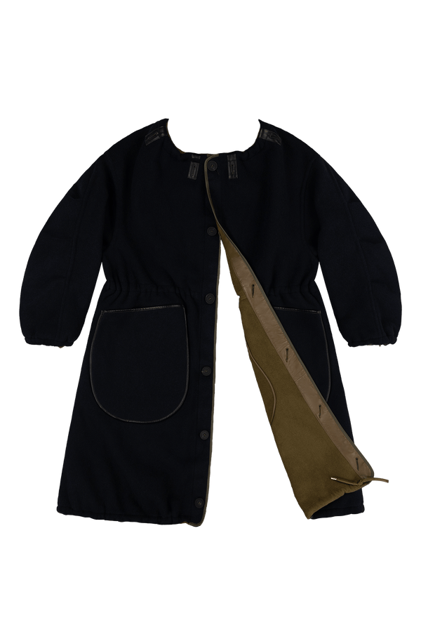 Parachute Wool Cashmere Parka - Olive / Navy - Layer 6