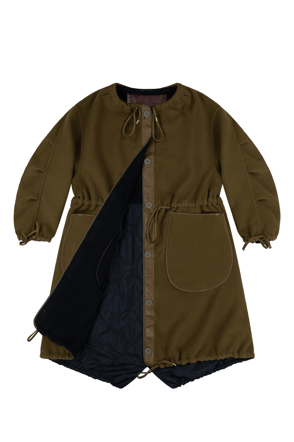 Parachute Wool Cashmere Parka - Olive / Navy - Layer 1