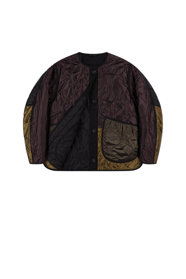 Signature Patchwork Cropped Quilt - Bordeaux / Black - Layer 1