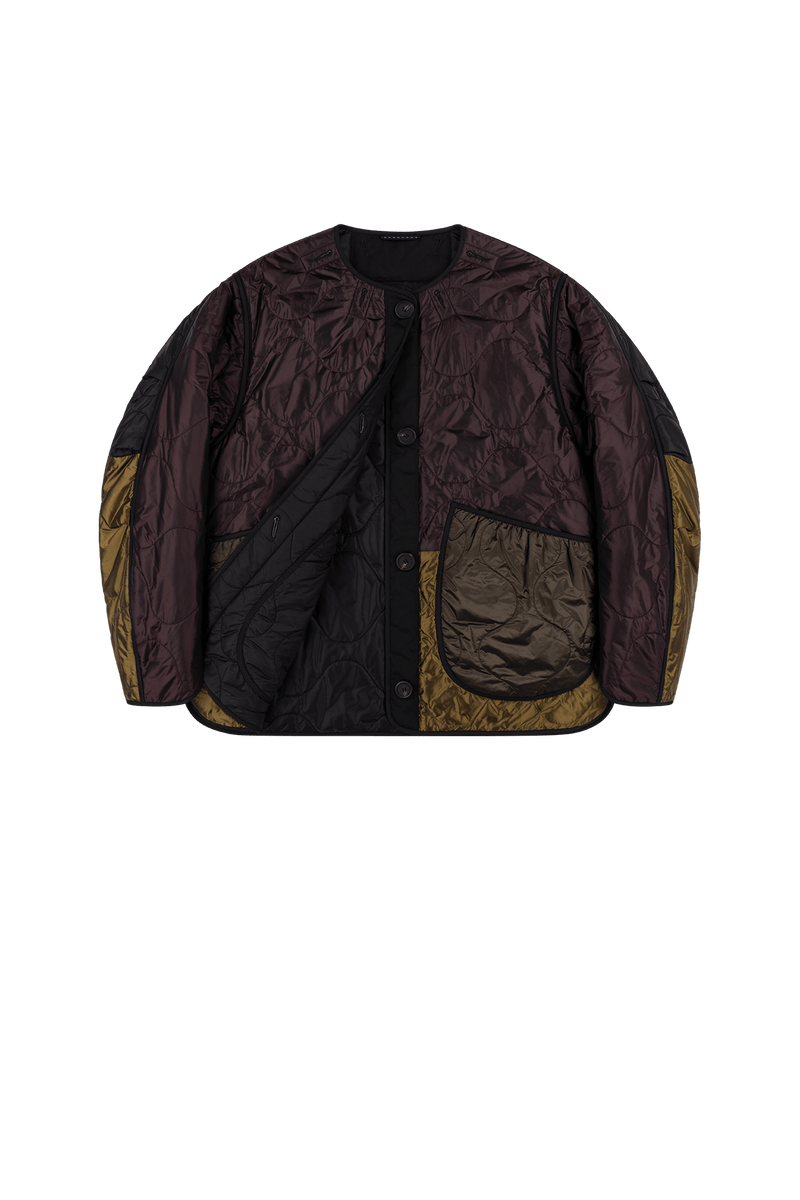 Signature Patchwork Cropped Quilt - Bordeaux / Black - Layer 1