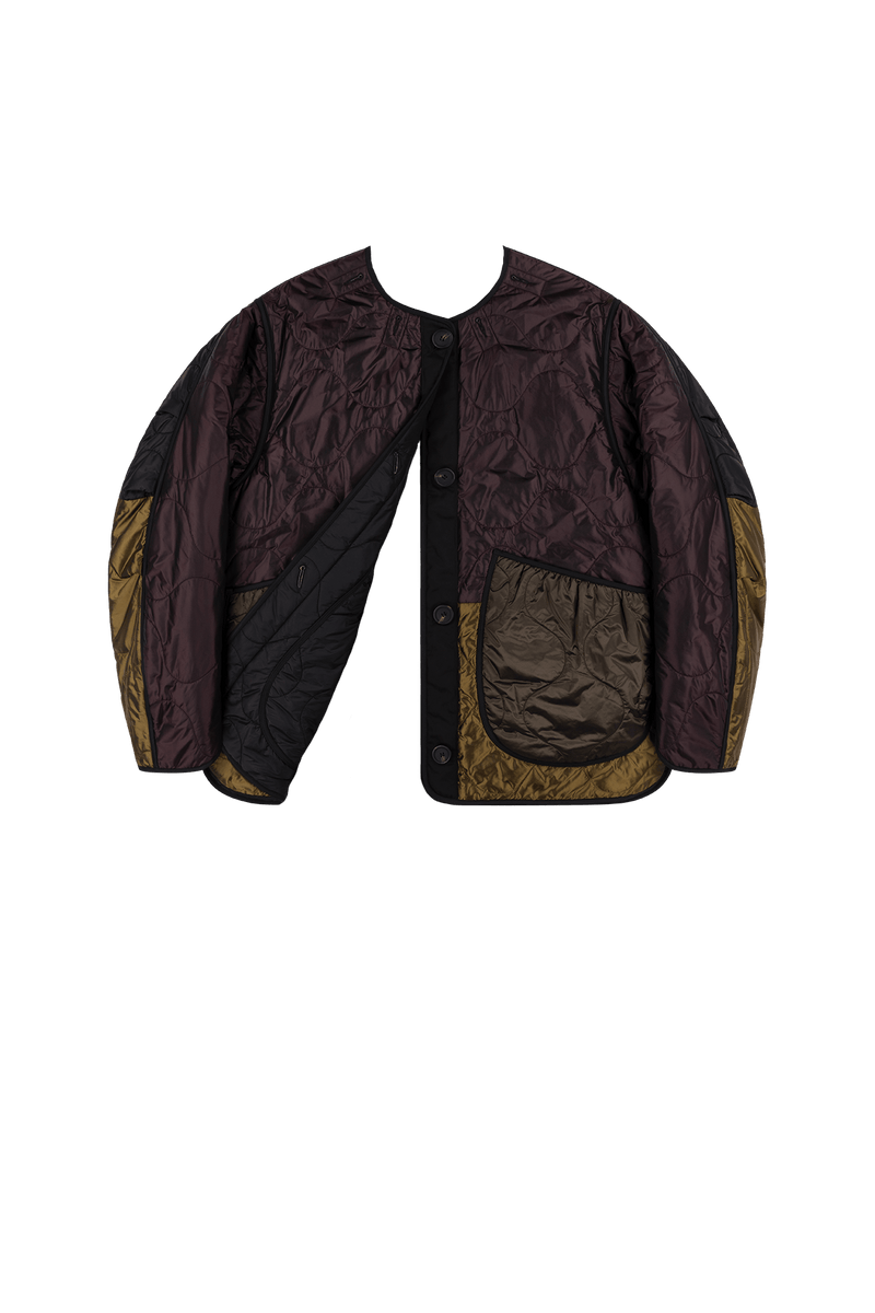Signature Patchwork Cropped Quilt - Bordeaux / Black - Layer 6