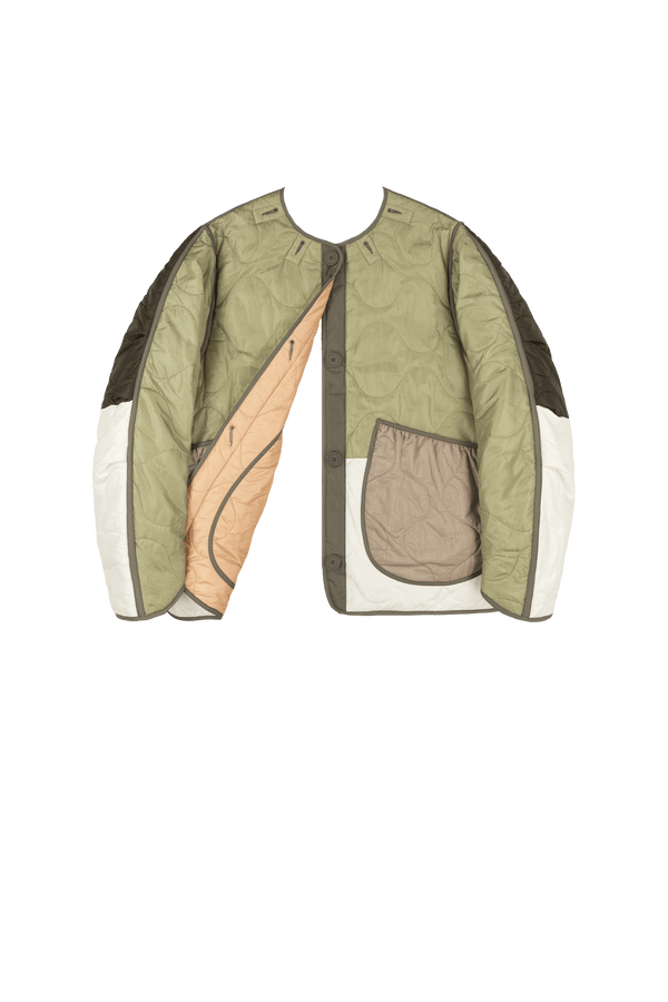 Signature Patchwork Cropped Quilt - Pale Sage / Peach - Layer 6