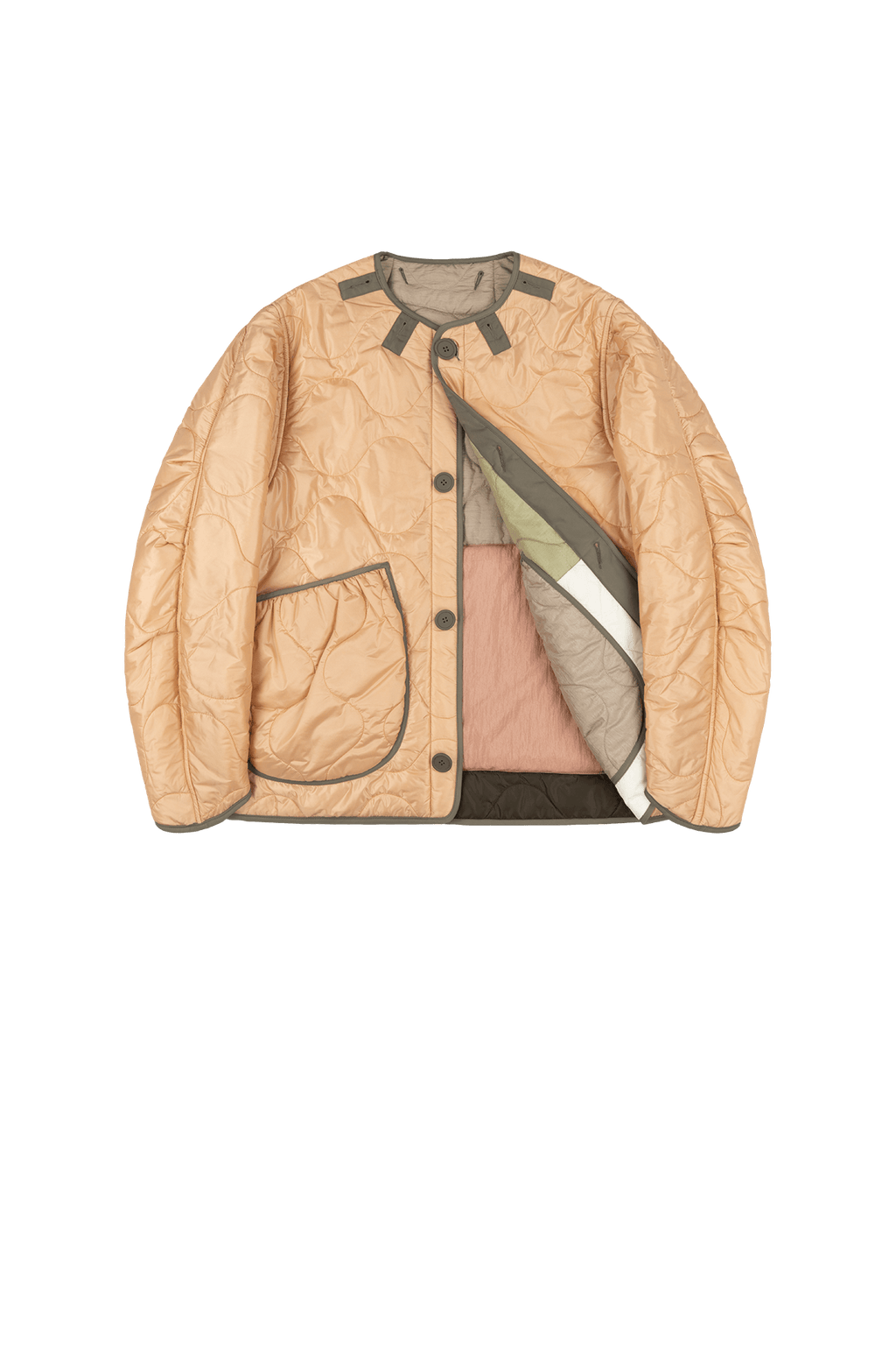 Signature Patchwork Cropped Quilt - Pale Sage / Soft Peach - Layer 1