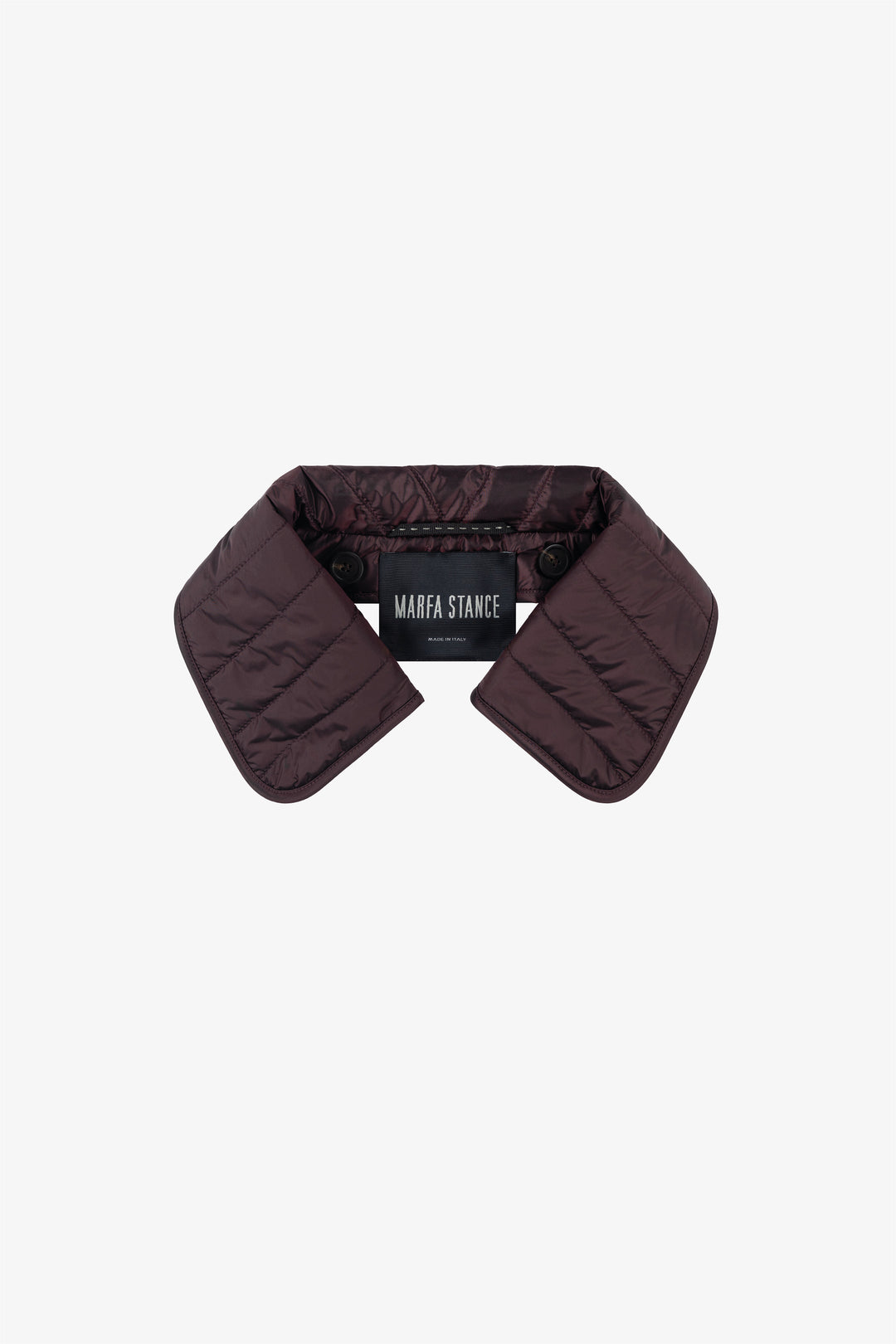 Quilted Nylon & Wool Collar - Bordeaux / Sienna