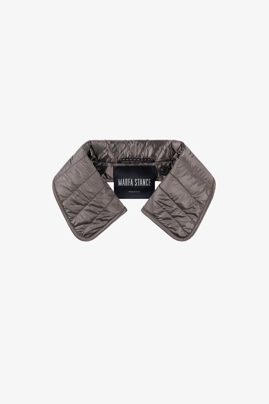 Quilted Nylon & Wool Collar - Granite / Bordeaux